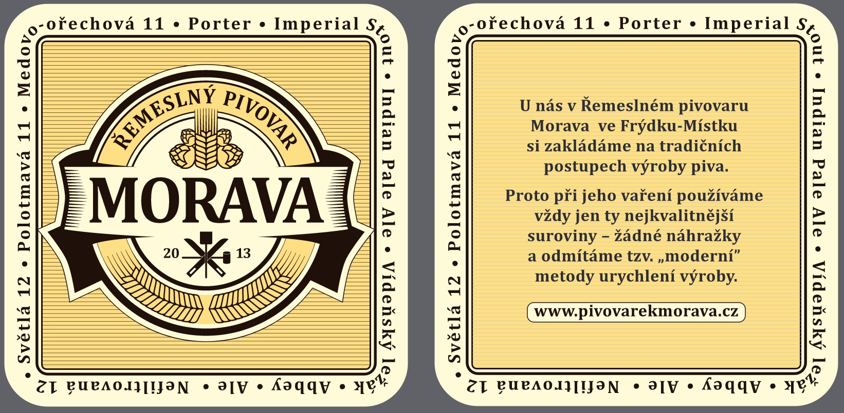 Pivní tácek Pivovárek Morava 100ks / balení