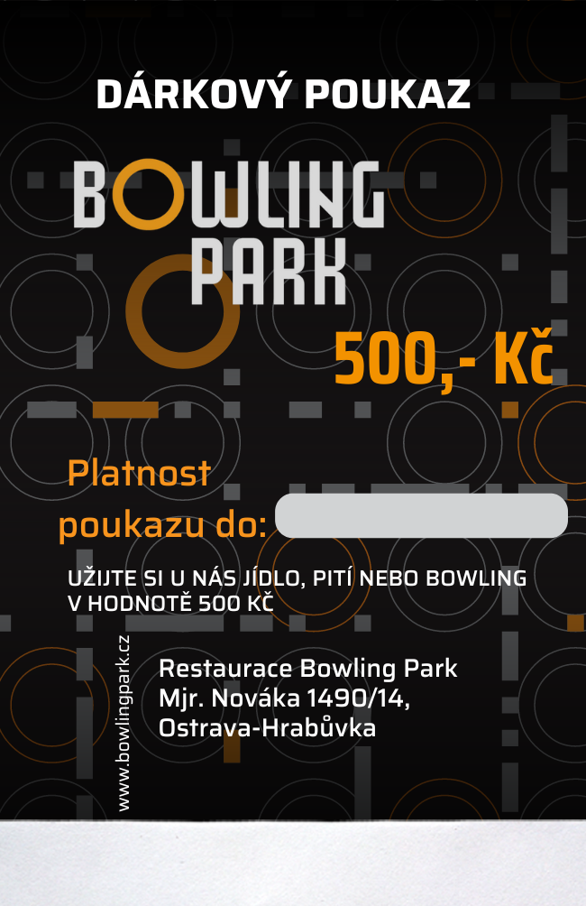 Dárkový poukaz Bowling v hodnotě 500,- Kč